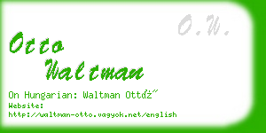 otto waltman business card